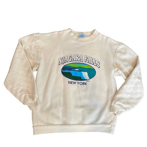 SUN TRIANGLE Niagra Falls Crew Neck Sweatshirt Women Size LARGE/ X-LARGE - Picture 1 of 8